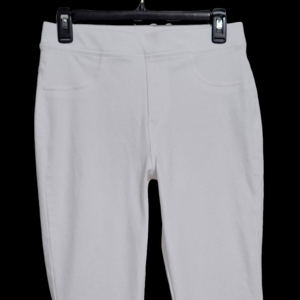 Time and Tru Pants M S White Cropped Stretch Pull On Pockets Casual Career - Picture 4 of 11